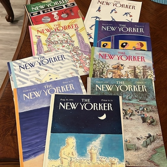 Vintage New Yorker Magazine Covers Only 1991 Set of 35 Artwork Frameable Gifts - Picture 2 of 4